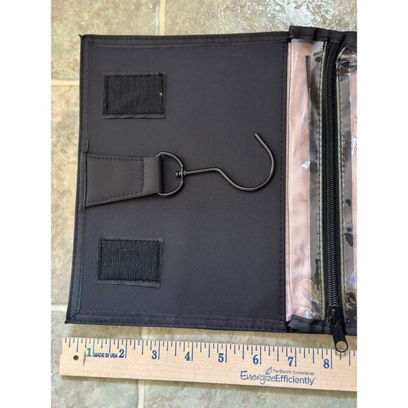 Mary-Kay Hanging Travel Bag – Roll-Up Cosmetic & Toiletry Organizer Black Pink - Picture 7 of 7